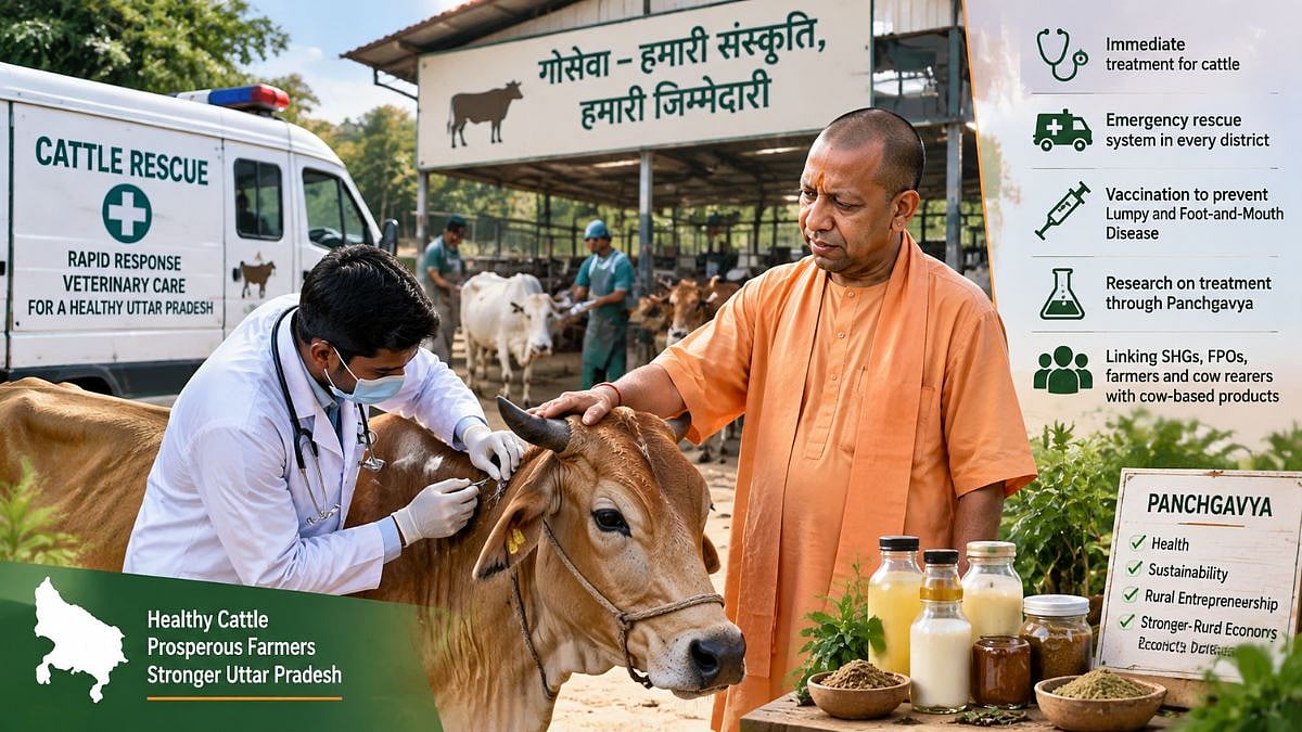Uttar Pradesh To Set Up Emergency Cattle Rescue System In Every District, Promote Panchgavya Research