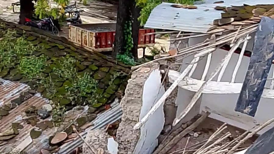 Two-Storey Mud House Collapses After Heavy Rain In MP’s Sironj, Family Safe