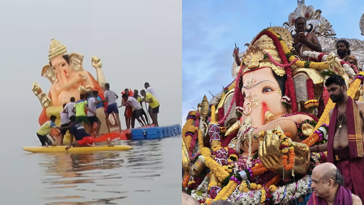 GSB Seva Mandal Ganpati Visarjan Live: India's Richest Ganesha With Over 66 Kg Gold & 335 Kg Silver Immersed At Girgaon Chowpatty