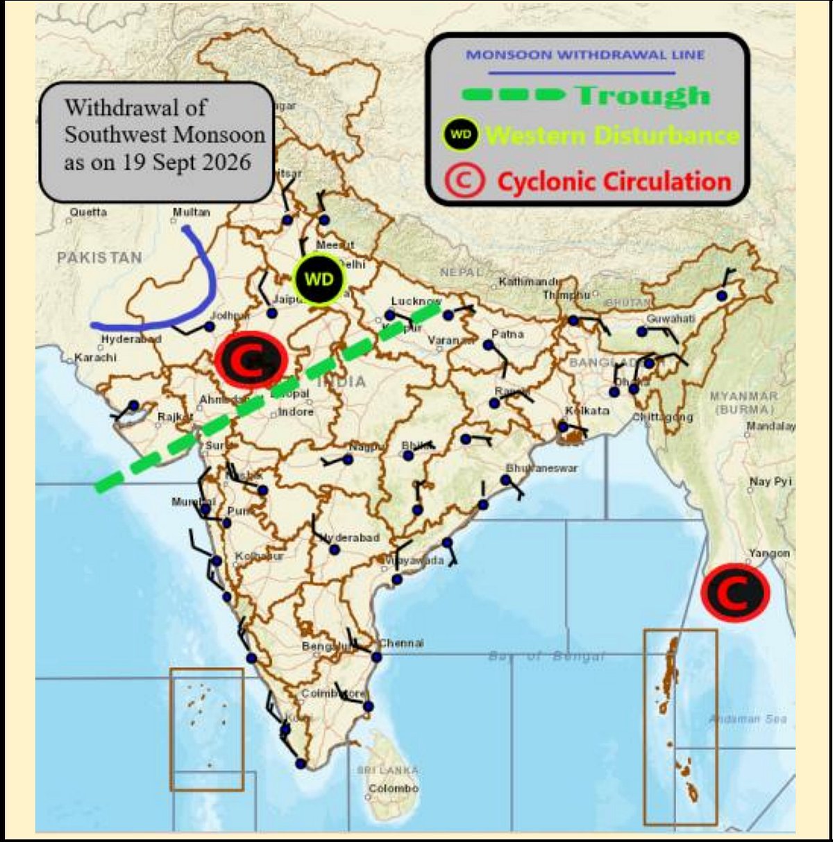 Weather systems affecting Madhya Pradesh at present