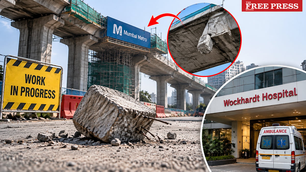Mira Road Man Seriously Injured After Cement Block Falls From Metro Construction Site In Kashimira Area