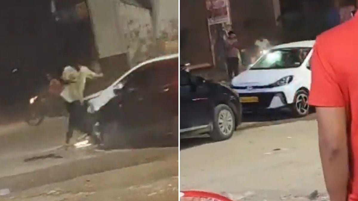 Gurugram Road Rage Caught On Camera: Cars Ram Each Other, Man Narrowly Escapes Being Run Over