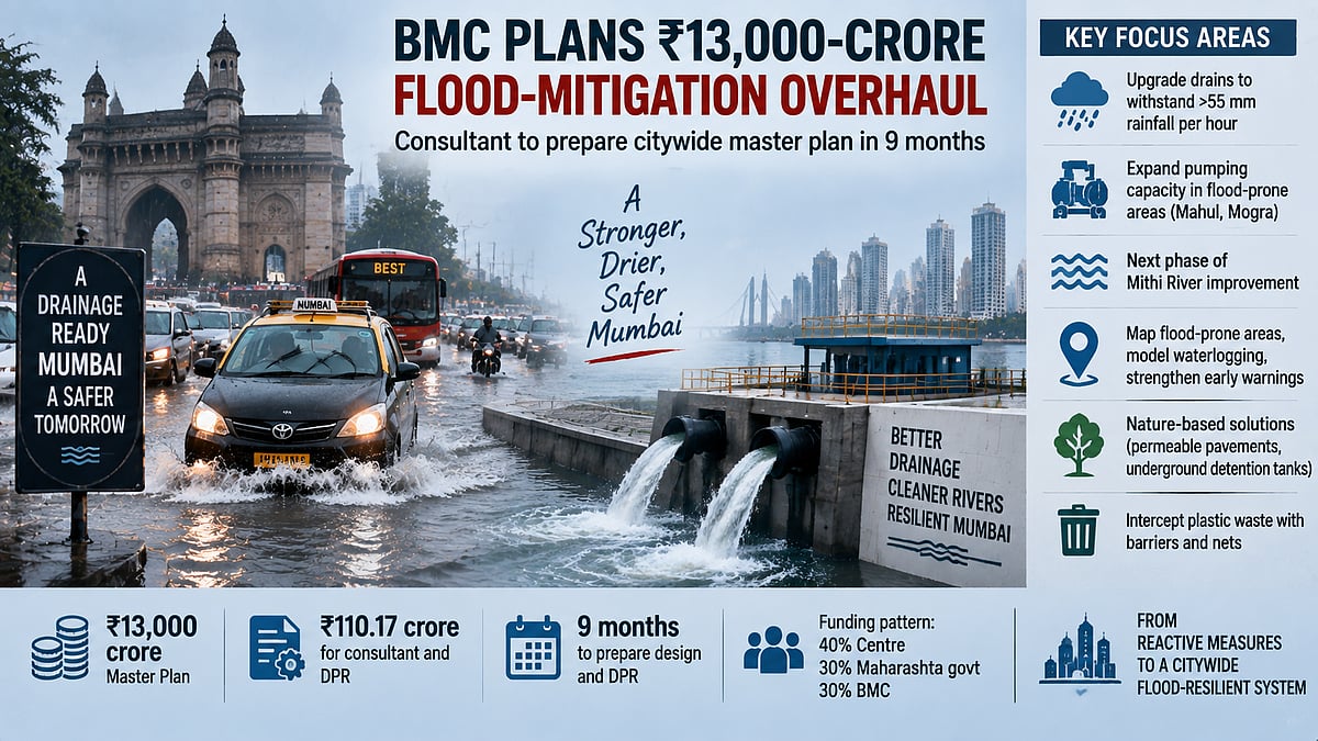 BMC Floats Tender For ₹13,000-Crore Mumbai Flood Mitigation Plan To Tackle Chronic Monsoon Waterlogging