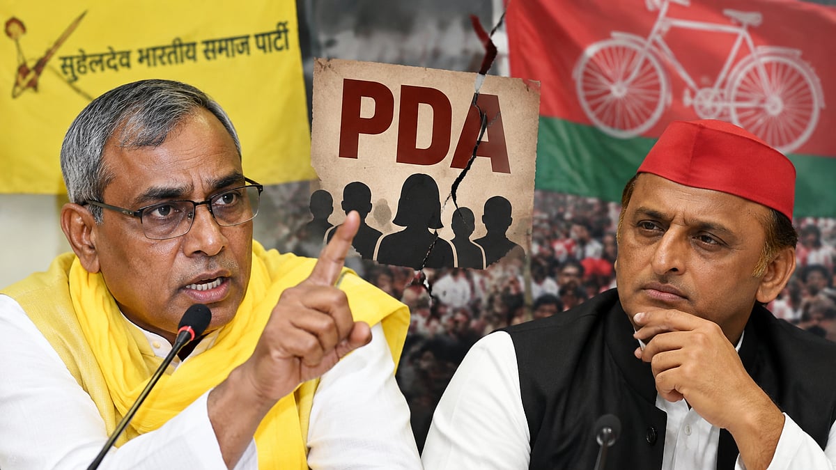 Om Prakash Rajbhar Attacks Akhilesh Yadav Over PDA Slogan, Raises Dalit Rights Issues
