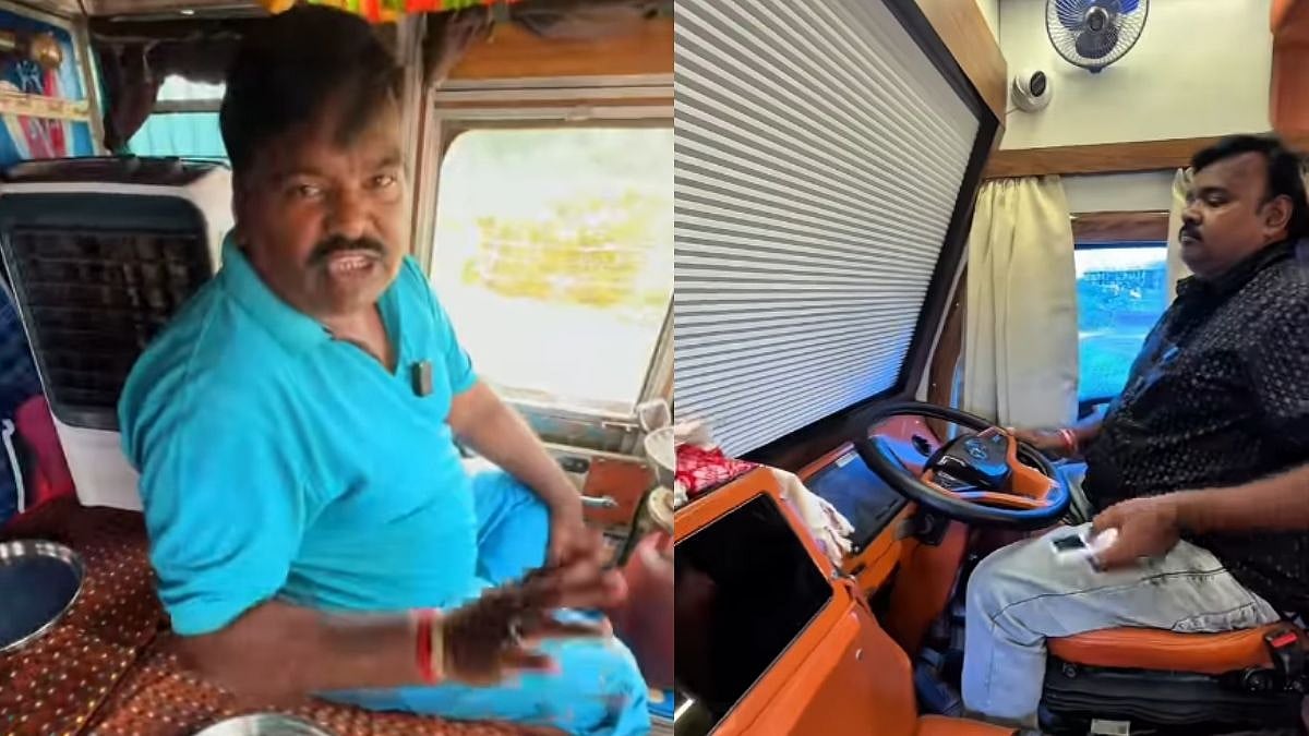 India's Viral Truck Driver Rajesh Rawani’s Customised Vehicle With Rotating Seat & Motorised Blinds Stuns Internet - WATCH 