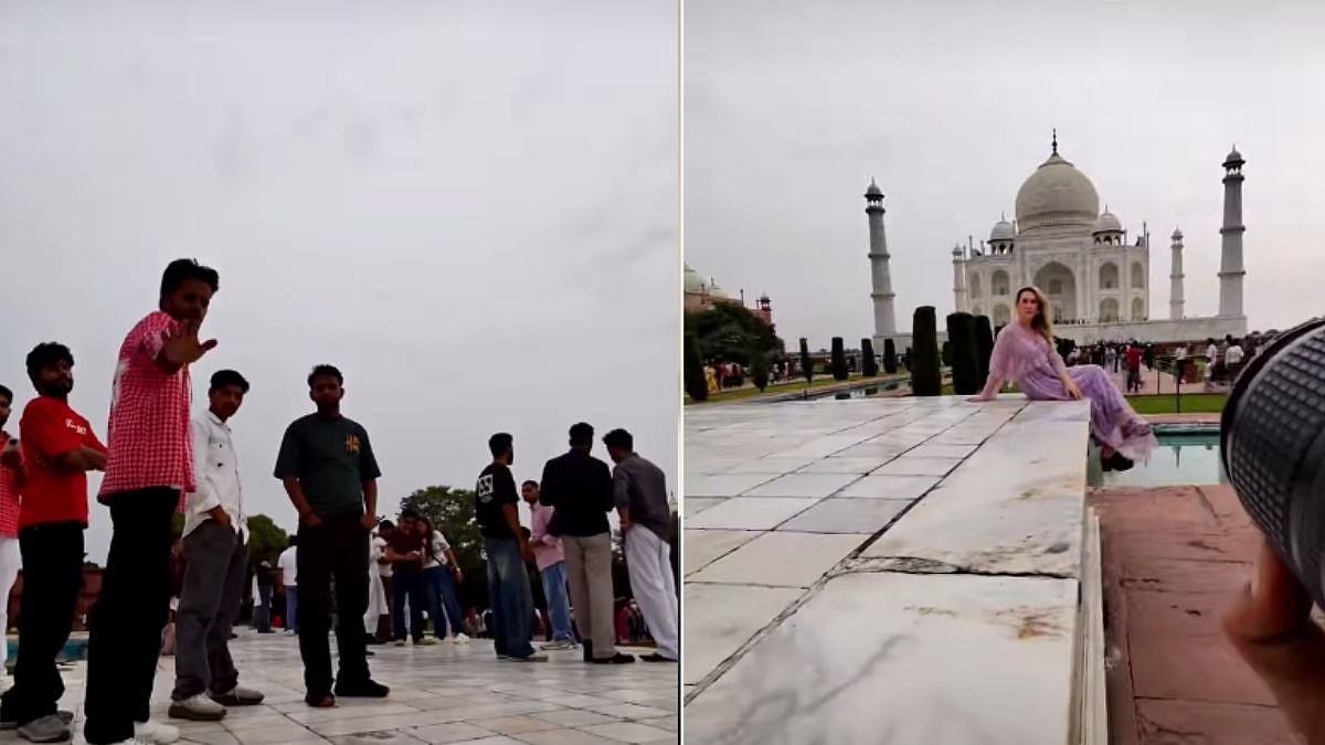 'Jaa Apna Kaam Kar, Dekh Mat': Photographer Confronts Men For 'Staring' At Female Foreign Tourist At Taj Mahal - WATCH 