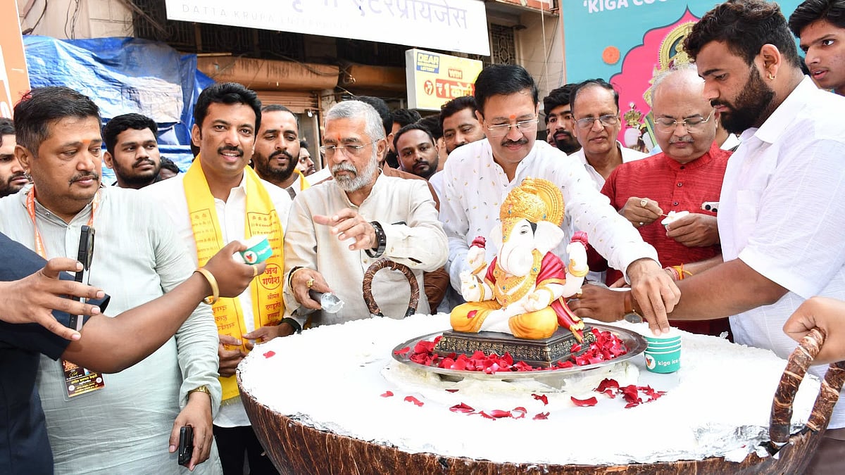 Pune: 134 Litres Of Coconut-Chocolate Ice Cream Offered To Dagdusheth Ganpati