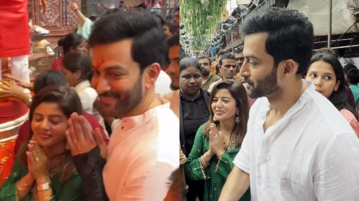 Video: Prithviraj Sukumaran Visits Lalbaugcha Raja With Wife To Seek Ganpati Bappa's Blessings Amid Daayra Release