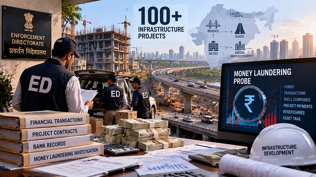 Company Involved In Over 100 Infrastructure Projects Faces ₹4,957.31 Crore Money Laundering Probe