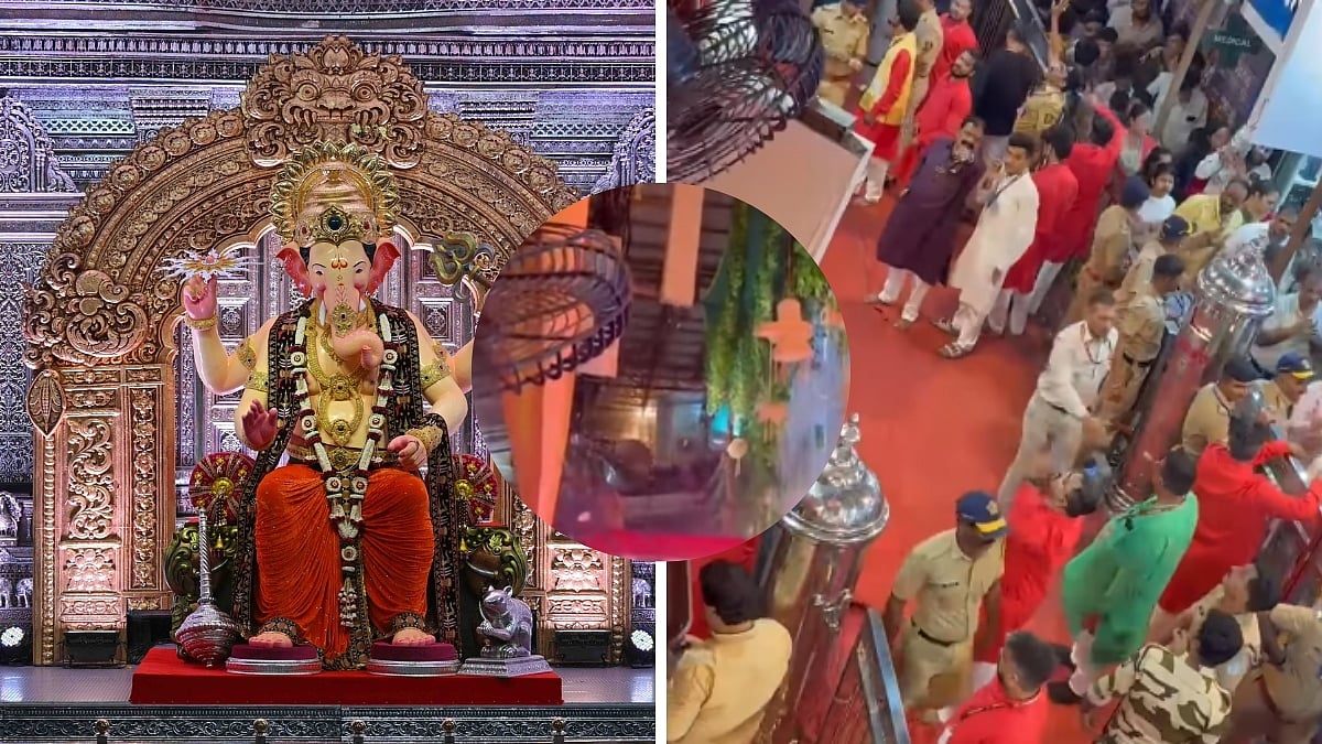 Lalbaugcha Raja: Minor Short Circuit At Mumbai's Busiest Pandal Sparks Panic Amid Ganeshotsav Rush; No Injuries Reported - VIDEO