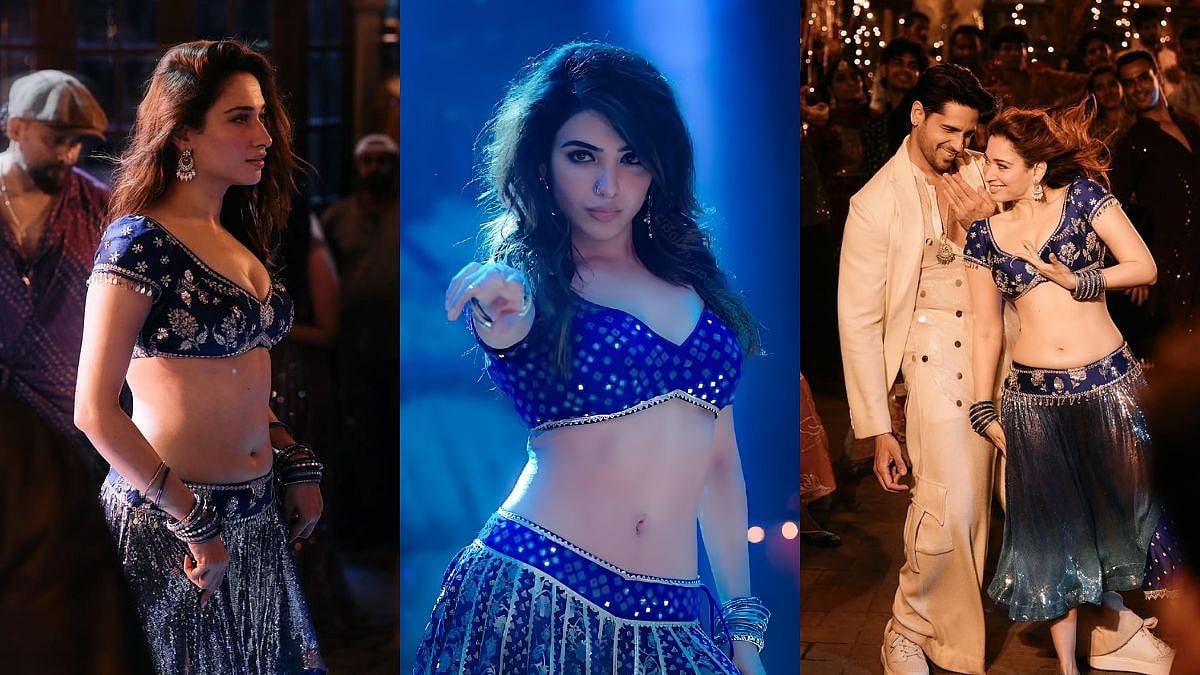 Tamannaah Bhatia's Thummak Thummak Navy-Blue Lehenga Choli Reminds Fans Of Samantha Ruth Prabhu's Oo Antava Look