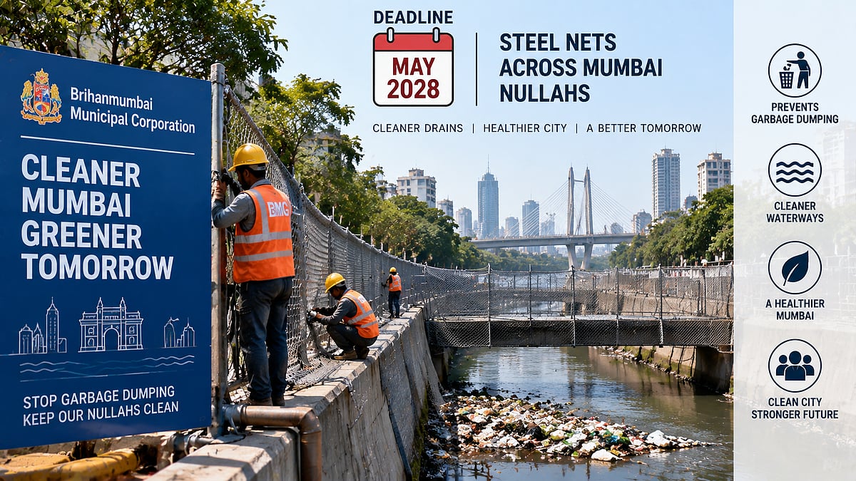 BMC Sets May 2028 Deadline To Install Steel Nets Across Mumbai Nullahs To Curb Garbage Dumping