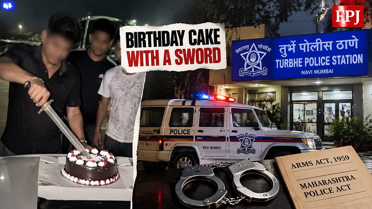 Navi Mumbai Police Book Three Men For Cutting Birthday Cake With Sword-Like Weapon On Turbhe MIDC Road