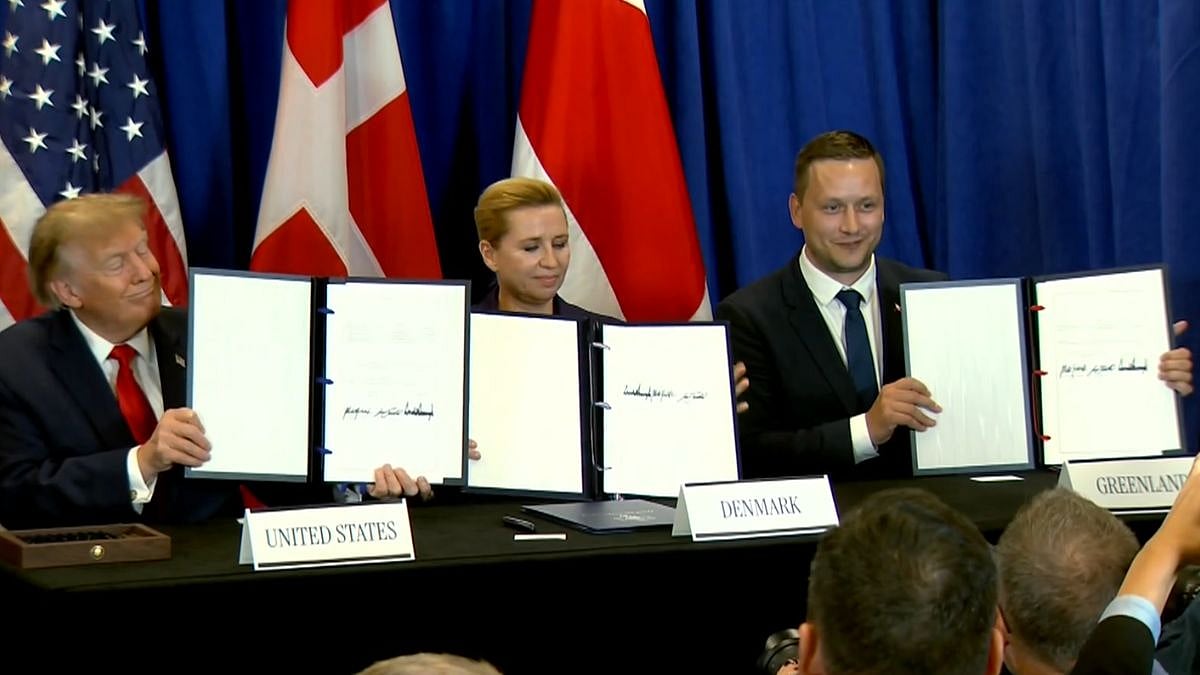 US President Donald Trump Signs Arctic Security Deal With Denmark, Greenland After Months Of...