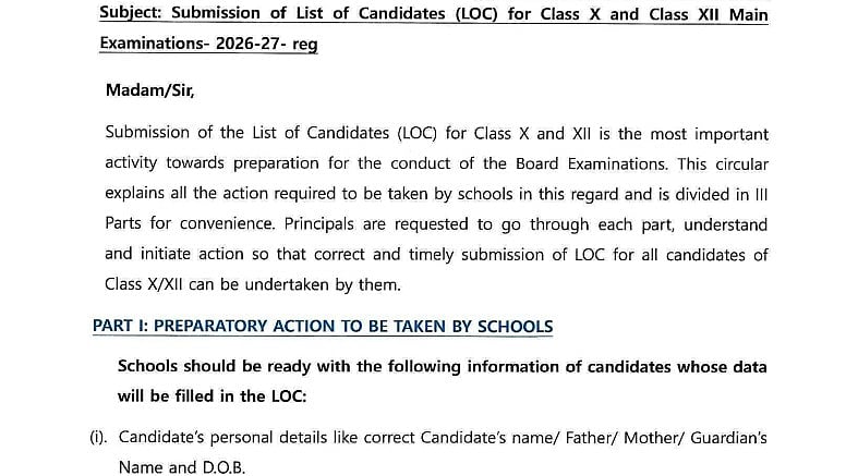 CBSE Board Exams 2027: Class 10, 12 LOC Submission Begins Sept 24 At cbse.gov.in; Check Last Date, Fees, Correction Window