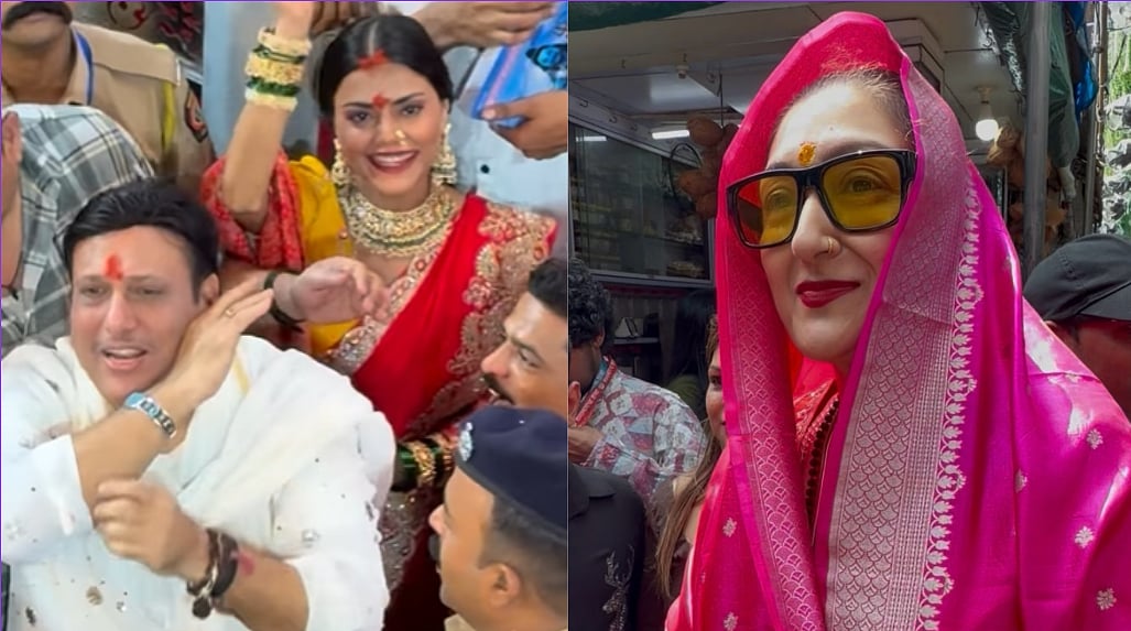 Video: Govinda Visits Lalbaugcha Raja With Rumoured Girlfriend Komal Rani Swarnkar Hours After Sunita Ahuja's Darshan  