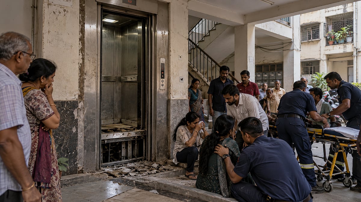 40 Years Old Lift Plunges From Second Floor At Navalakha Complex In Indore; Seven Injured