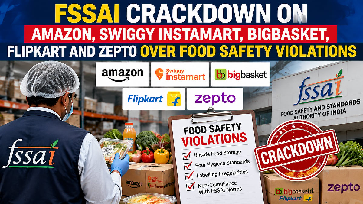 FSSAI Crackdown On Amazon, Swiggy Instamart, BigBasket, Flipkart & Zepto Over Food Safety Violations