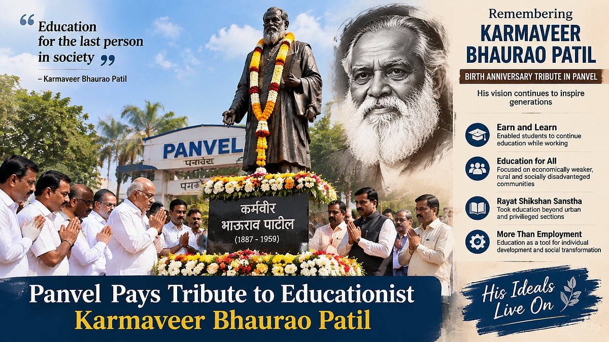 Panvel Pays Tribute To Dr Karmaveer Bhaurao Patil, Recalls Legacy Of ‘Earn And Learn’ Education Model