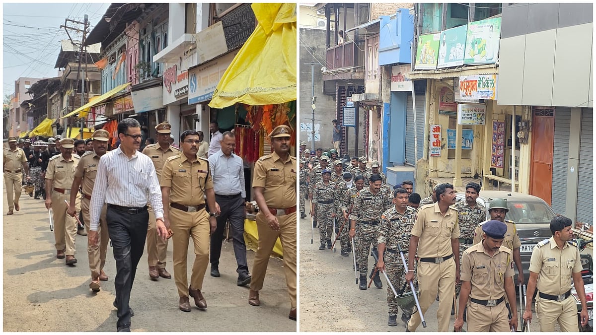 Jalgaon: Police Conduct Route March In Raver Ahead Of Ganesh Visarjan