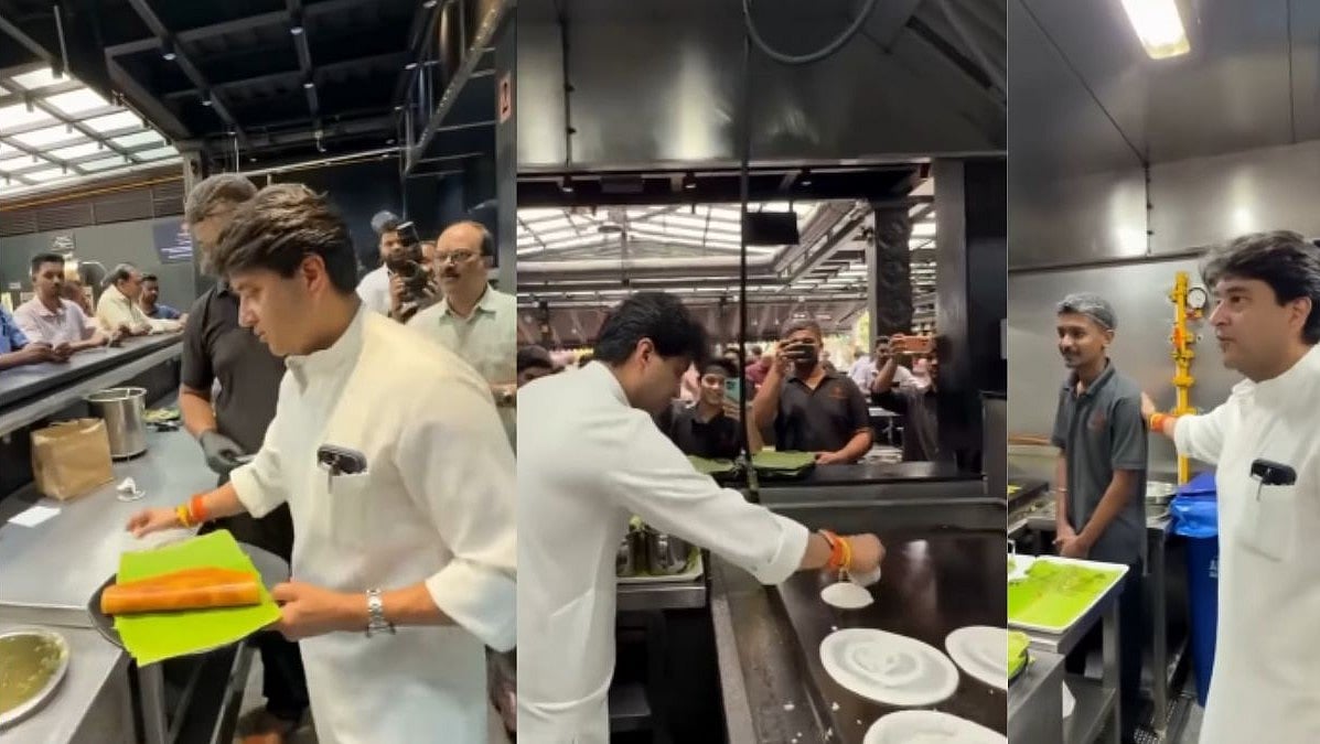 Union Minister Jyotiraditya Scindia Makes Dosa And Filter Coffee At Rameshwaram Cafe In Bengaluru| Watch Video 