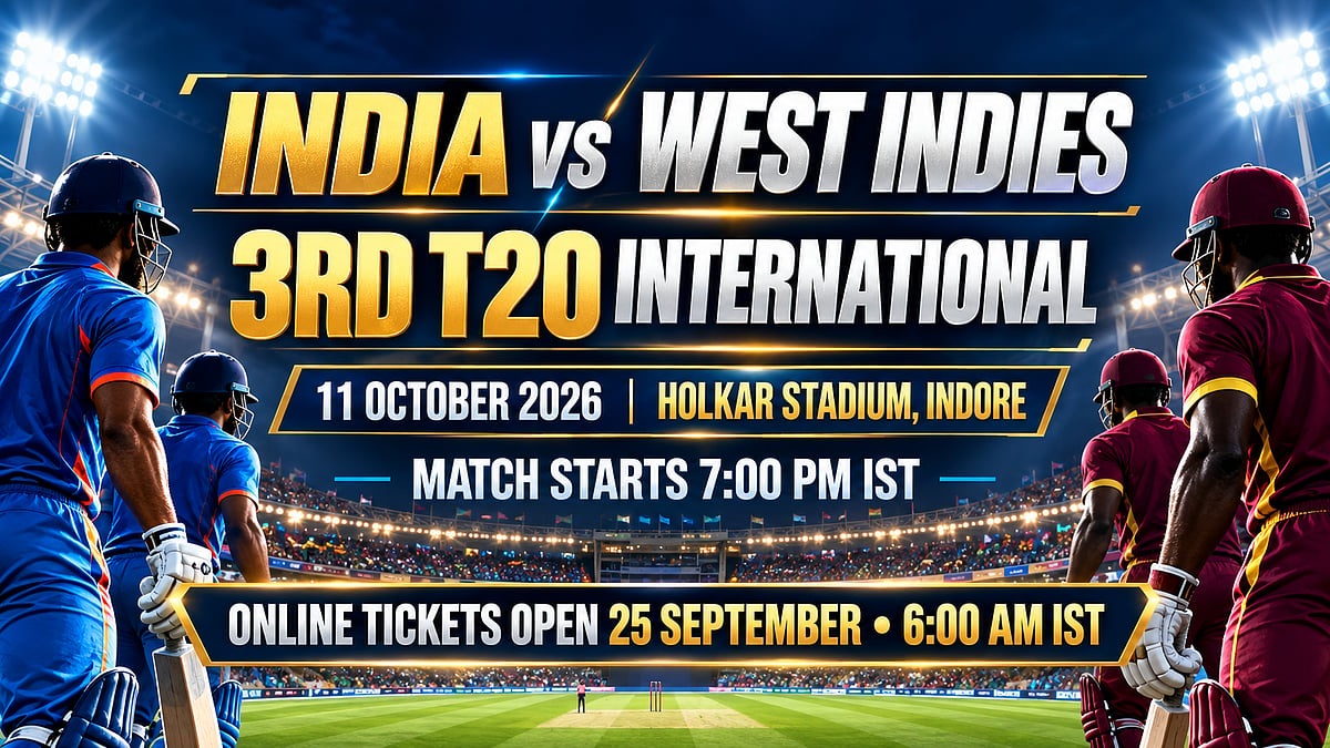 India-West Indies T20I At Indore’s Holkar Stadium On October 11, Tickets September 25