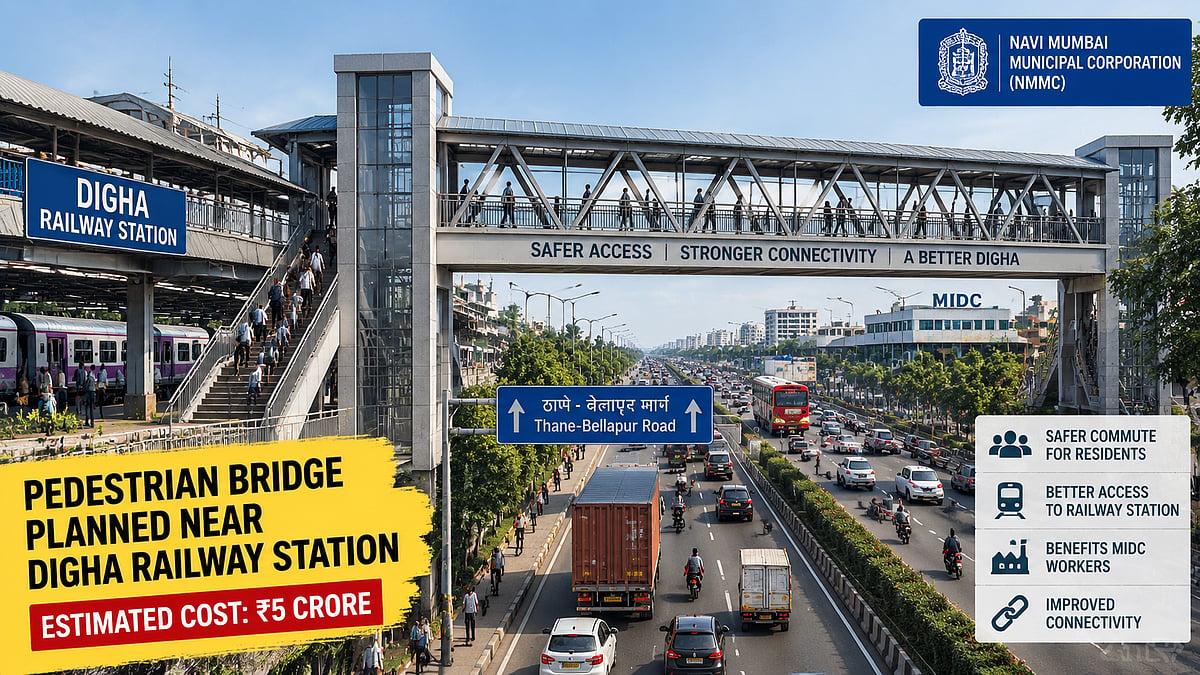 NMMC Plans ₹5-Crore Pedestrian Bridge Near Digha Railway Station To End Risky Thane-Belapur Road Crossing