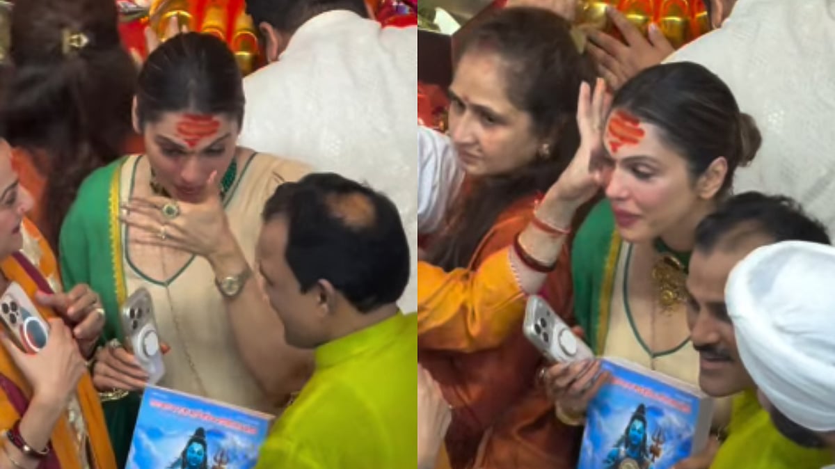 Isha Koppikar Breaks Down After Seeking Blessings At Lalbaugcha Raja, Video Shows Her Wiping Away Tears 