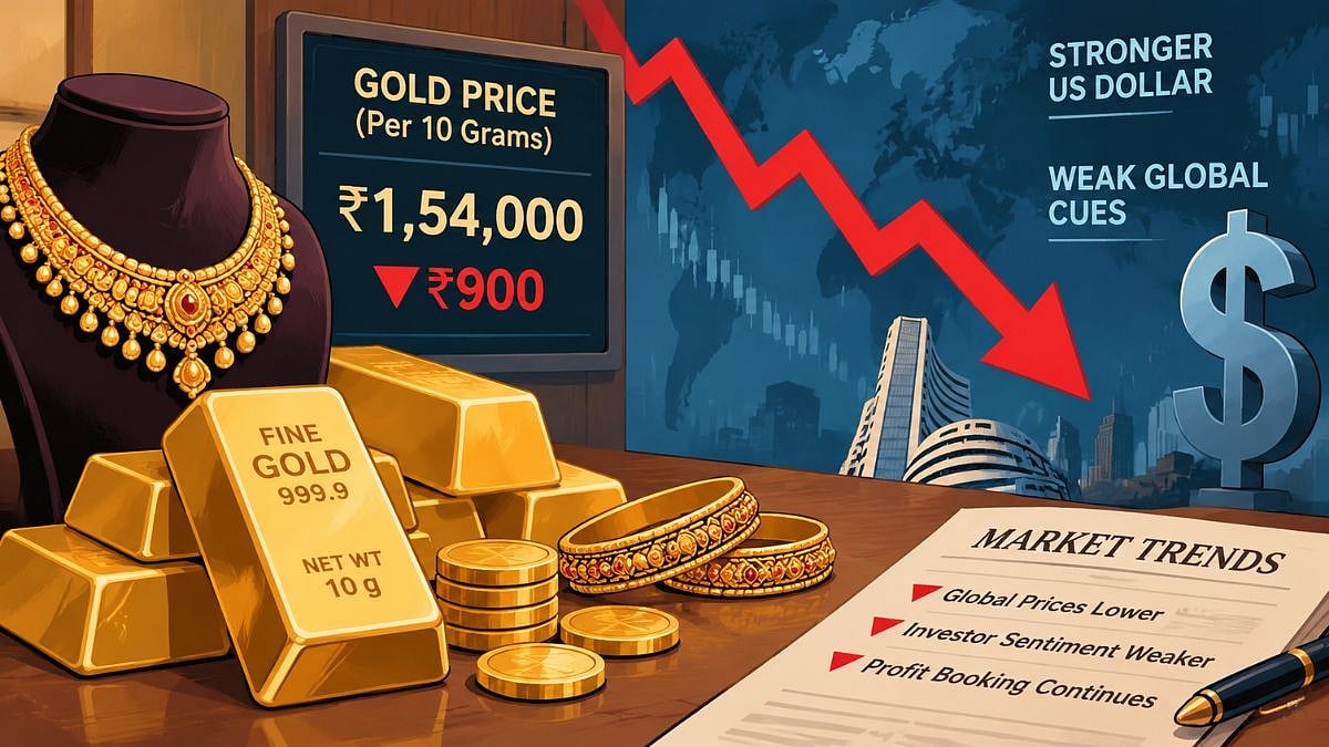 Gold Falls ₹900 To ₹1.54 Lakh Per 10 Grams Amid Weak Global Cues