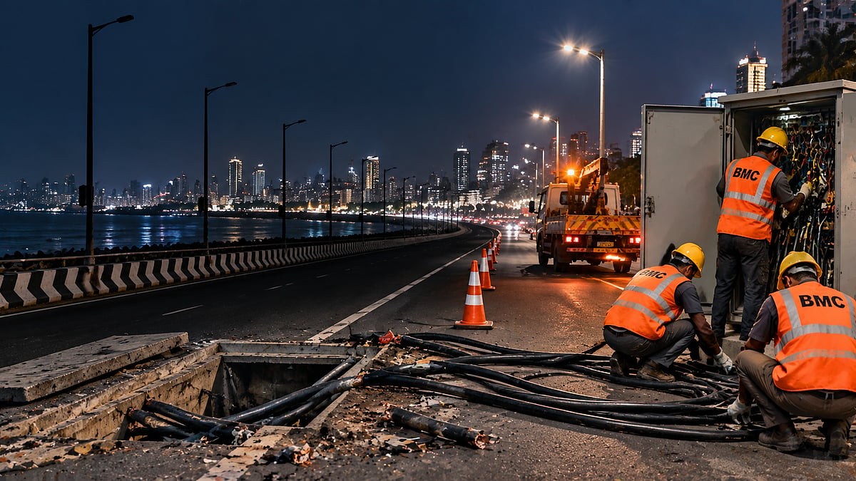 Coastal Road Cable Theft Leaves Mumbai Stretches Dark, BMC Begins Restoration Drive