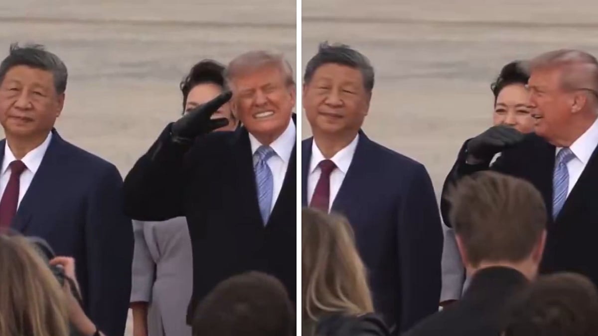 Xi Jinping's 'Poker Face' Meets Donald Trump's Smirk As B-1 Bombers Soar Into Skies At Joint Base Andrews - VIDEO