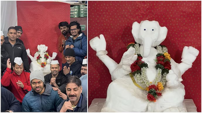 'Coolest Ganesh Ji': Indian Scientists Celebrate Ganesh Chaturthi With Snow-Made Bappa In Antarctica; Post Visarjan Video - WATCH 