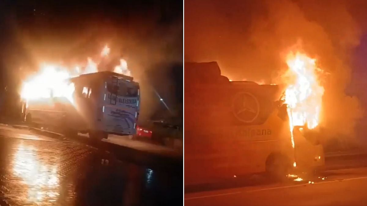 Greater Noida Bus Fire: 9 Charred To Death After Double-Decker Bus Catches Fire On Yamuna Expressway, Several Passengers Escape | Watch