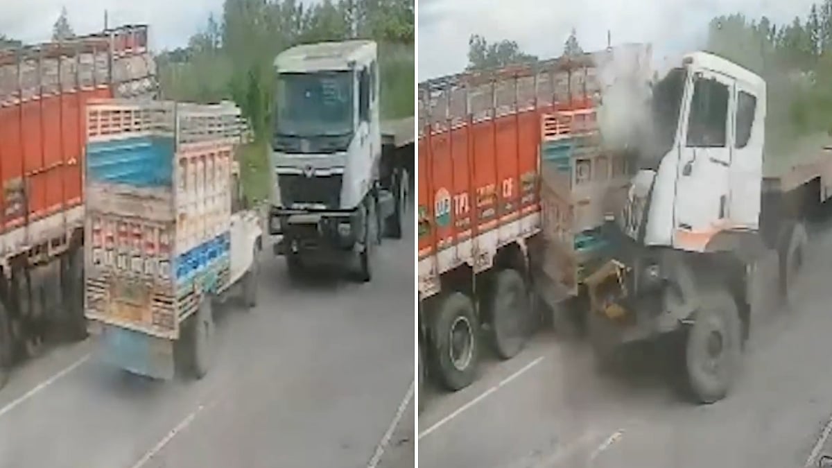 CCTV Captures Horror As Speeding Trailer Collides Head-On With Pickup In Kanpur, 2 Drivers Killed