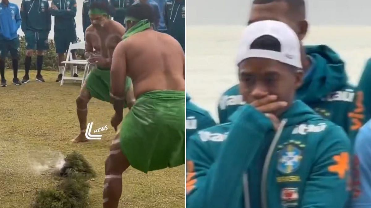 Viral Video Shows Brazilian Football Stars Controlling Laughter During Australian Tradition; Netizens Slam Them For 'Lack Of Respect'
