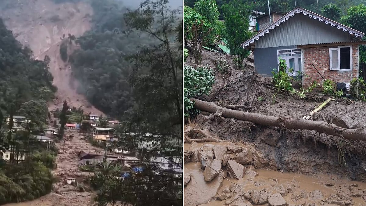 Sikkim Landslide: Heavy Rain Damages Houses In Rimbi Village As Landslides, Mudflows And Road Blockages Hit Gangtok | Video