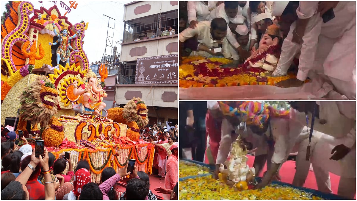 Pune: Manache Ganpati Tambdi Jogeshwari, Guruji Talim And Tulshibaug Complete Visarjan After Kasba |WATCH VIDEOS 