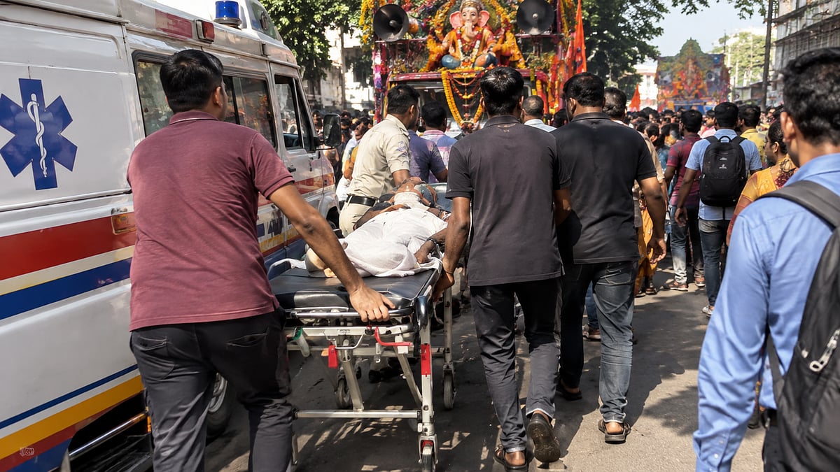 Pune: Ganesh Procession Blocks Ambulance Route In Sadashiv Peth, Patient Carried On Stretcher