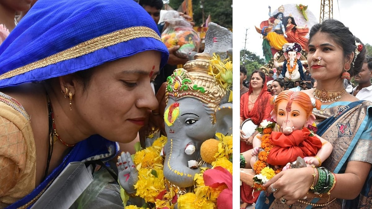 Bhopal Ganeshotsav 2026: 'Ganpati Bappa Morya...' Devotees Head For Ganesh Visarjan; Grand Tableaux Procession To Begin In Evening
