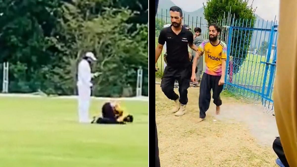 Babar Azam Fan Invades Pitch at Abbottabad Stadium To Meet Star Batter, Security Takes Him Away | VIDEO