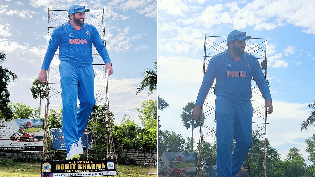 Rohit Sharma Fans Erect 50Ft Cut Out In Thiruvananthapuram Ahead Of IND Vs WI 1st ODI