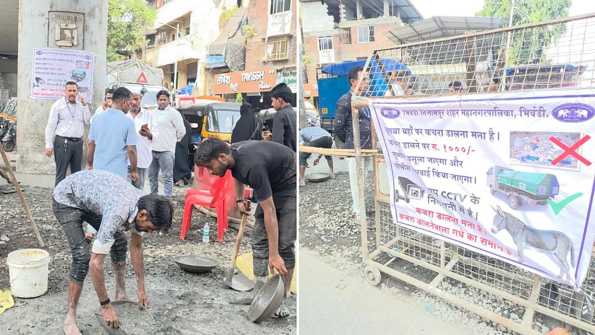 Bhiwandi Garbage Bin-Free Drive: BNCMC Permanently Shuts Five Roadside Dumping Points To Keep City Clean