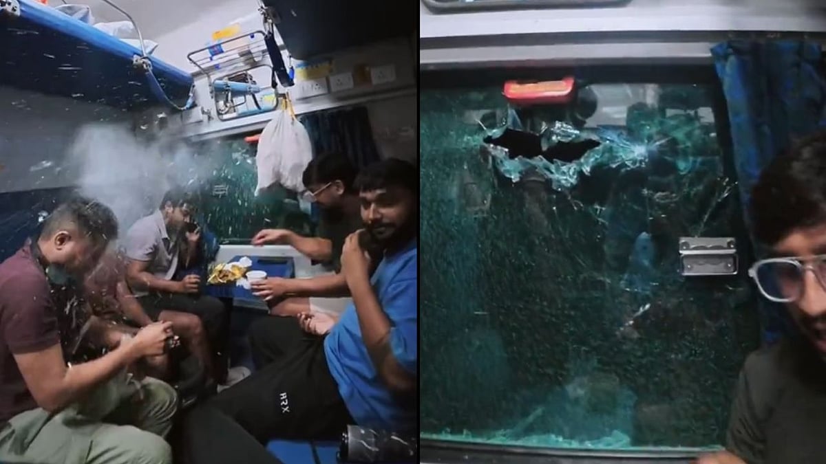Travel Nightmare! Stone Smashes Mumbai-Bound Duronto Express Window, Glass Shatters, 4 Passengers Injured | VIDEO