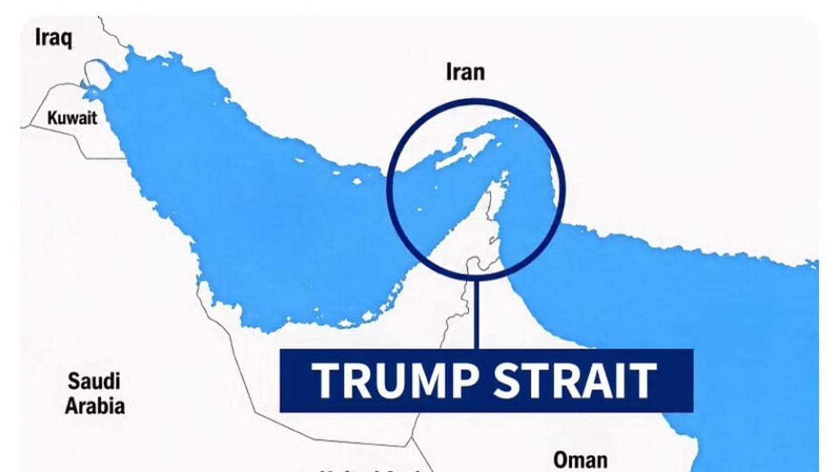 US President Donald Trump Shares Map Calling Strait Of Hormuz 'Trump Strait' Amid Iran Tensions