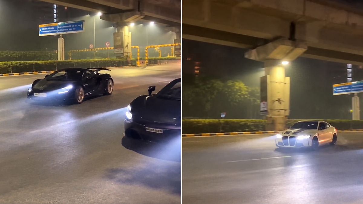 Gurugram Golf Course Road Stunt Video Goes Viral As Police Trace High-End Sports Car Driver Over Dangerous Drifting | Watch