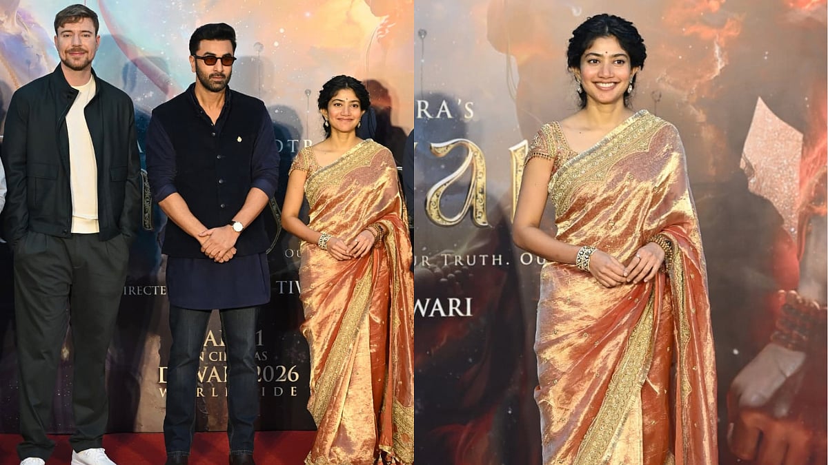 Sai Pallavi's Regal Tissue Saree Steals The Show At Ramayana Event With Ranbir Kapoor, MrBeast And Ravi Dubey