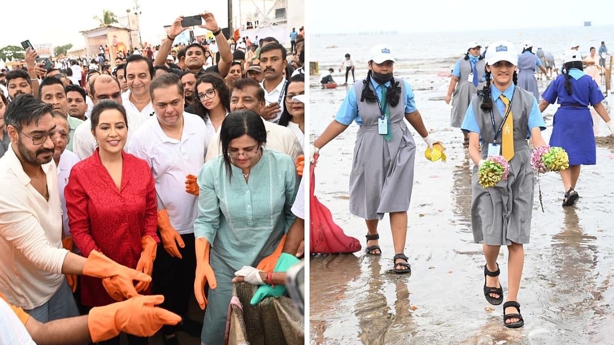 Mumbai: Amruta Fadnavis, Ajay Devgn Join Juhu Beach Clean-Up After Anant Chaturdashi | VIDEO