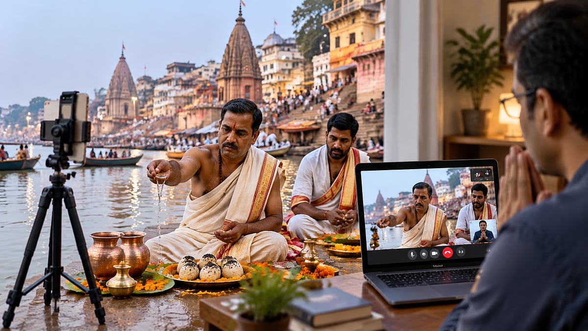 Pitru Paksha 2026: Kashi Priests Turn To Smartphones, Video Calls For Online Pind Daan By NRIs