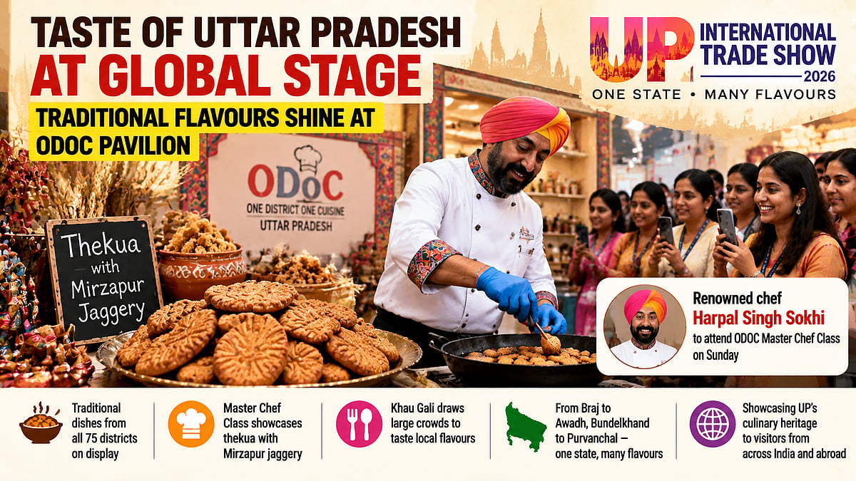 Confluence Of UP Flavors At ODOC Pavilion, Mirzapur Jaggery Thekua Being Prepared In Master Chef Class