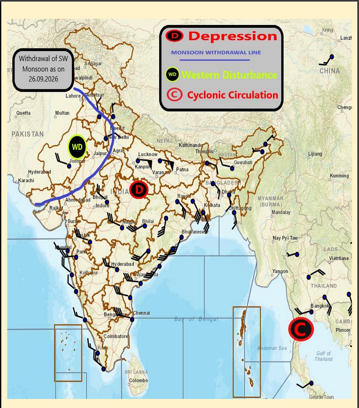 Weather systems affecting Madhya Pradesh at present